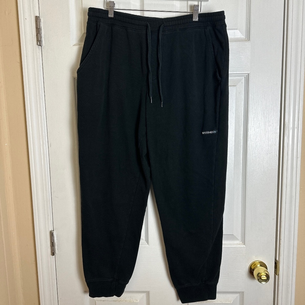 ! Watermen Black Drawstring Jogger Sweatpants Men Size XL
